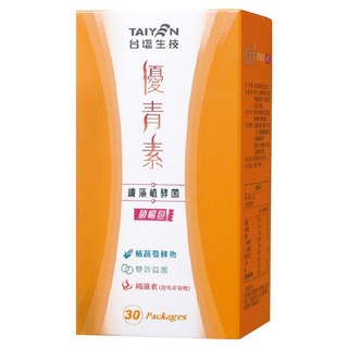 TAIYEN 台塩生技 優青素 纖藻植酵菌順暢包 植蔬發酵物x雙效益菌x褐藻素 促進新陳代謝 維持消化道機能, 5g, 30包, 1盒