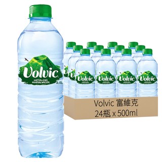 Volvic 富維克 天然礦泉水 源自法國歐維納火山岩層過濾 軟水質適合全家每天飲用, 500ml, 24瓶
