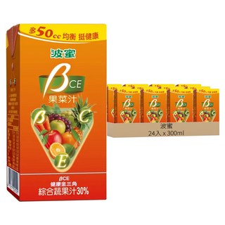 波蜜 果菜汁, 含β-胡蘿蔔素、維生素C和維生素E, 24入, 300ml