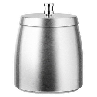 不鏽鋼菸灰缸 中號/銀色 菸灰缸柱設計 方便清洗, 1個