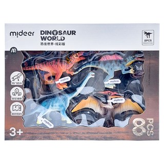 mideer 擬真玩具旗艦組 恐龍世界 8個, 1組