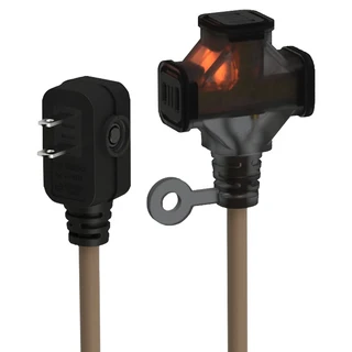 SUN JAKE 永旭電工 3插座耐熱動力軟線 F型平貼式插頭 狹小空間也適用, 4.5m, 沙色, 1條