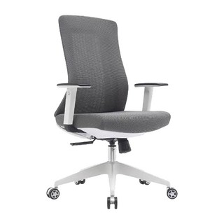 E-home Vortex 2.0 旋流白框中背半網扶手人體工學電腦椅 LX606A-gry, 灰色