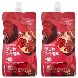 sugarlolo INTAKE 蒟蒻果凍飲 紅石榴風味 每包僅含5kcal 無砂糖添加 韓國原裝進口, 150g, 2包