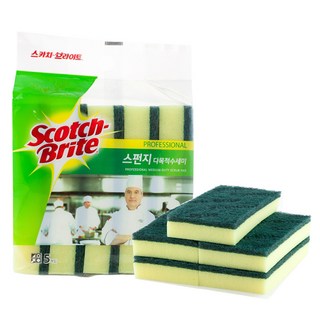 스카치브라이트 스펀지 다목적 수세미, 5개입, 1개