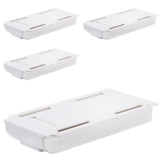 隱藏式桌下抽屜 ABS材質, 白色, 4個