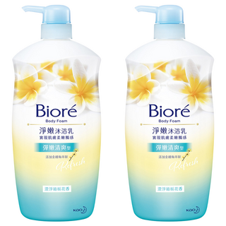 Biore 蜜妮 淨嫩沐浴乳 緬梔花香 彈嫩清爽, 1kg, 2瓶