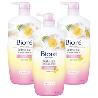 Biore 蜜妮 淨嫩沐浴乳 山茶花 淨亮保濕, 1kg, 3瓶