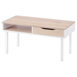 IRIS OHYAMA 愛麗思歐雅瑪 木質茶几 WCT-800, 白色+輕原木色, 1個