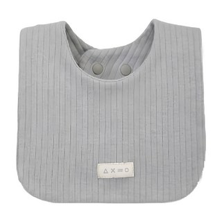 酷咕鴨 ku.ku duckbill plus竹纖羅紋方形圍兜, 柔軟親膚，雙釦調節，加大面積, 山系灰, 1入, 1件