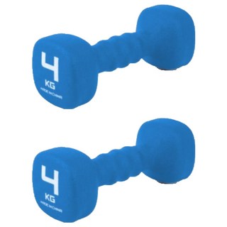 韓國 iWANNA 氯丁橡膠方形啞鈴 天空藍, 4kg, 2個