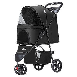 彬彬小舖 Bello 3輪寵物推車 + 遮雨罩, 1個, 黑色