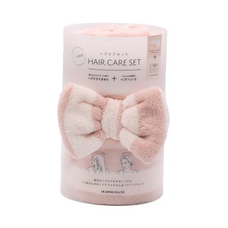 CB JAPAN 蝴蝶結系列超細纖維擦頭巾+髮帶2件組*, 甜心粉, 1組