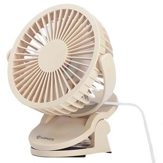 AIRMATE 艾美特 USB桌夾兩用小扇 UD201, 奶白色