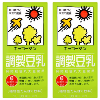 KIKKOMAN 龜甲萬 調製豆乳 植物性蛋白飲料, 1L, 2瓶