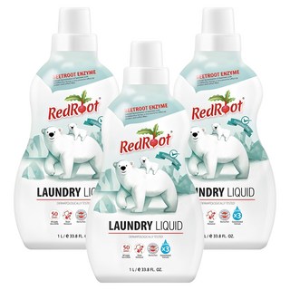 레드루트 세탁 유아 세제 본품 무향, 1L, 3개