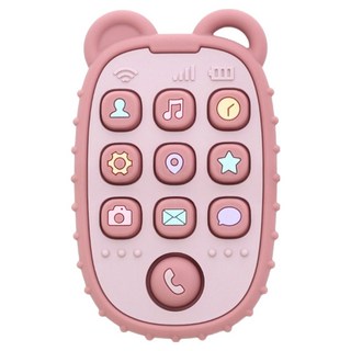 베베엔 실리콘 팝잇 핸드폰 푸쉬팝 치발기, 딥핑크, 1개