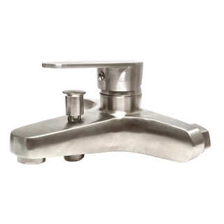 304不鏽鋼沐浴龍頭, 18.5 x 16 x 9.5cm, 台灣製造, 精緻質感外型, 日本製造陶瓷閥芯, 1個