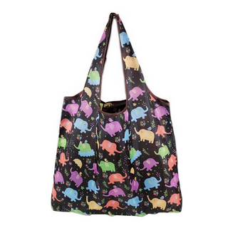 超質感厚實環保購物袋 大容量 15-20KG承重, 58 x 40 x 18cm, 彩色快樂象, 1個