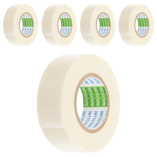 Nitto 日東 日本制和紙膠帶 18mm 易於手撕 可重複黏貼 廣泛用於如繪畫、辦公、製圖、美工、居家建築裝潢、粉刷, 白色, 5個