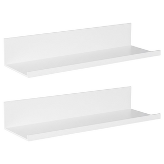 太空鋁牆上床頭置物架40cm 白色 免釘安裝 臥室收納, 2個