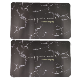 FAmILyLIFE 生活 硅藻土吸水地墊, 黑色石紋, 2個