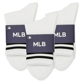 美國職業棒球大聯盟 男士雙線中筒襪 3雙組