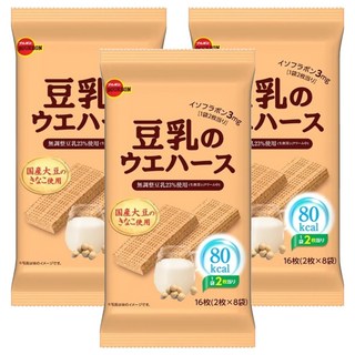 BOURBON 北日本 豆乳威化夾心餅, 112.8g, 3包
