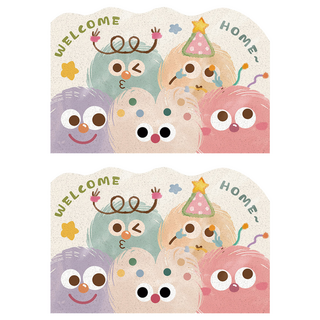 刮泥絲圈地墊, 五隻毛球 WELCOME HOME, 2個