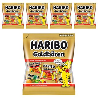 HARIBO 金熊Q軟糖分享包 不添加人工色素 口感Q彈 小袋包裝, 250g, 5袋