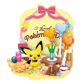 QMAN 寶可夢 小場景系列 甜蜜布置, 益智拼裝積木玩具, 1組