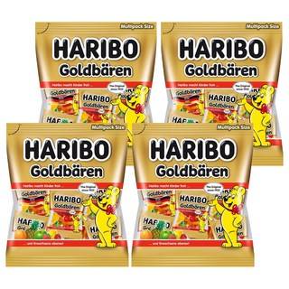 HARIBO 金熊Q軟糖分享包 不添加人工色素 口感Q彈 小袋包裝, 250g, 4袋