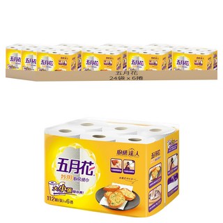 五月花 妙用廚房紙巾 112張, 6捲, 24袋