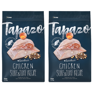 Tapazo 成幼貓用 凍乾雙饗宴 低敏配方乾糧, 海魚 + 雞肉, 2270g, 2袋
