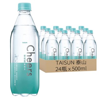 泰山 CHEERS 氣泡水 中央山脈純淨好水, 500ml, 24瓶