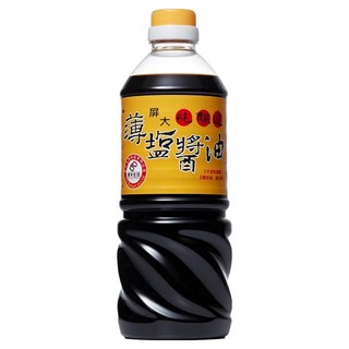 屏大 薄鹽醬油, 使用非基因改造黃豆及台灣自產黑豆, 完整六個月發酵, 甘醇芳香, 未添加任何鉀鹽、焦糖色素, 710ml, 1瓶