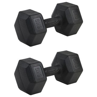 comet Sports 重型六角啞鈴 黑色, 6kg, 2個