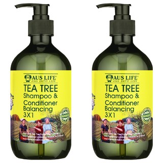 AUS LIFE 澳思萊茶樹調理活化洗髮精露, 500ml, 2瓶