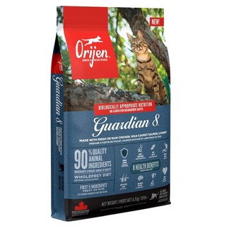 Orijen 歐睿健 台灣公司貨 全齡貓 愛貓守護8 無穀配方 乾飼料, 雞 + 火雞 + 魚類, 4500g, 1包