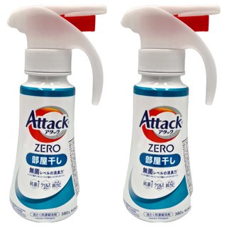 Attack 一匙靈 zero洗衣精 室內曬衣用 按壓式 全方位潔淨 長效防臭, 380g, 2瓶