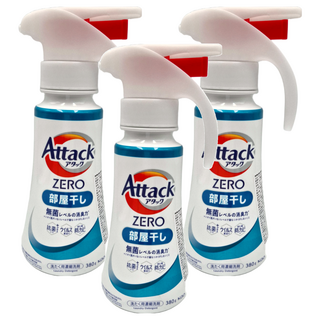 Attack 一匙靈 zero洗衣精 室內曬衣用 按壓式 全方位潔淨 長效防臭, 380g, 3瓶