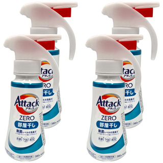 Attack 一匙靈 zero洗衣精 室內曬衣用 按壓式 全方位潔淨 長效防臭, 380g, 4瓶