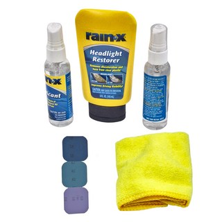 raIn-x 潤克斯 大燈修護組 含潤滑劑、修復劑、密封劑、拋光墊和超細纖維布, 1組