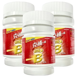 克補加鐵加強錠, 30顆, 3罐