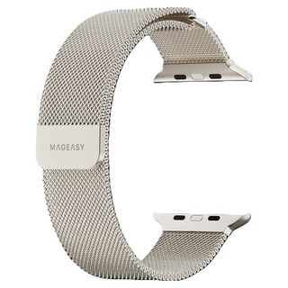 MAGEASY 米蘭不鏽鋼磁扣錶環, 適用於Apple Watch 38/40/41mm, Apple Watch 38/40/41mm, 銀色, 1個