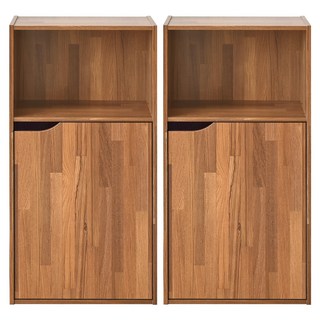 HOPMA 合馬家具 日式單門三層櫃 Set - 輕鬆整理收納 附門防塵, 拼版柚木