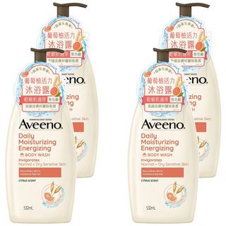 Aveeno 燕麥活力果香沐浴露 葡萄柚, 532ml, 4瓶