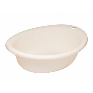 家乘生活 日本製therm臉盆橢圓可掛, 輕巧耐用，多用途清潔好幫手, 1入, 象牙白