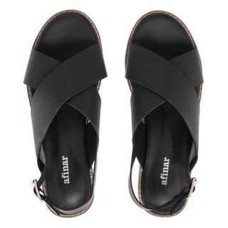 afinar 復古交叉綁帶涼鞋, 黑色的, 250