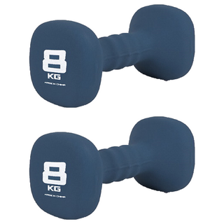 韓國 iWANNA 氯丁橡膠方形啞鈴 海洋藍, 8kg, 2個